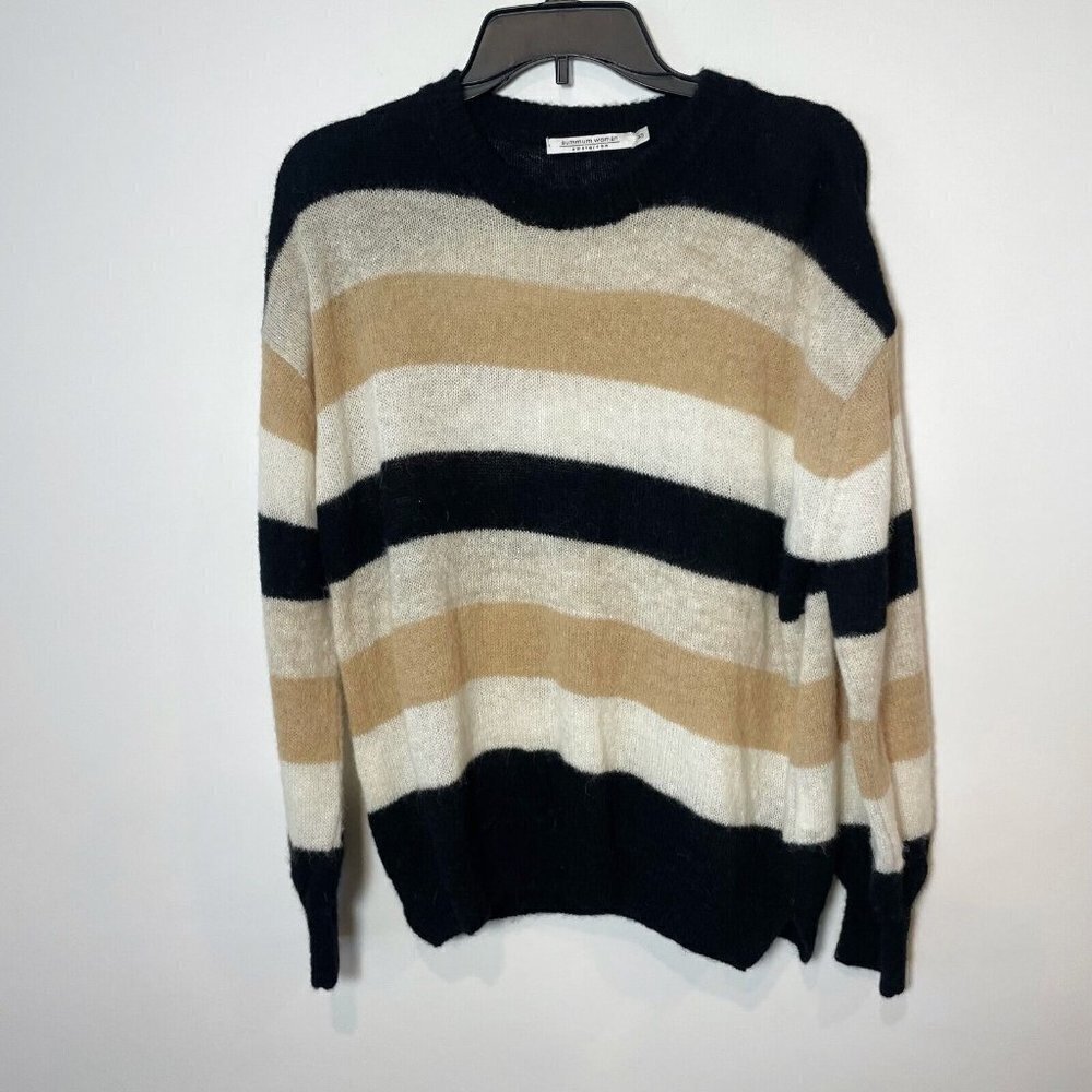 Summum Woman Alpaca Striped Pullover Sweater Multi Size‎ XS Long Sleeve Knitted